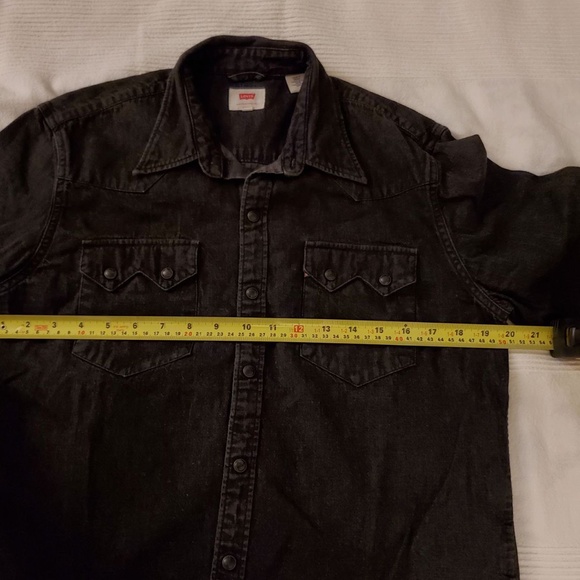 Levi's Classic Casual Snap Button Down Shirt - Marble Black - Picture 9 of 12